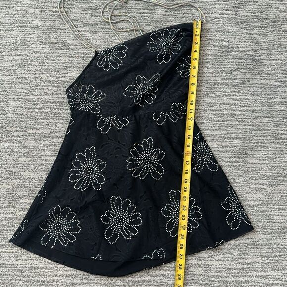 NWT For Love & Lemons Pamela Black Rhinestone
Floral Embellished MiniDress Large - Picture 10 of 13